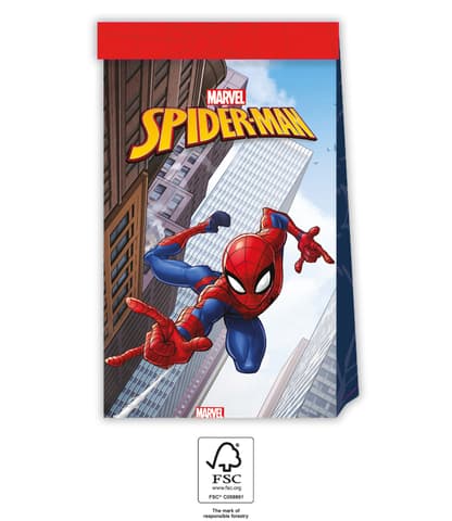 Χάρτινες τσάντες δώρων Spiderman (4τμχ)