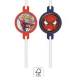 Χάρτινα καλαμάκια ροφήματος Spiderman (4τμχ)