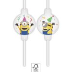Χάρτινα καλαμάκια ροφήματος Minions (4τμχ)