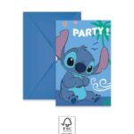 Προσκλήσεις πάρτυ με φακέλους Stitch (6τμχ)