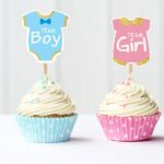 Διακοσμητικά Cupcake για Gender Reveal (6τμχ)