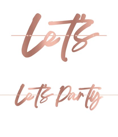 Χάρτινη γιρλάντα "Let's Party" Rosegold