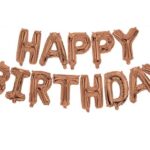 Foil μπαλόνια "Happy Birthday" Rosegold (13τμχ)