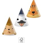 Χάρτινα καπέλα πάρτυ Zoo (6τμχ)