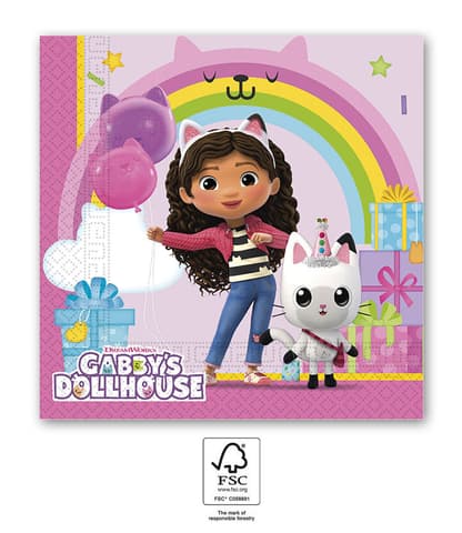 Χαρτοπετσέτες 2ply Gabby's Dollhouse 33x33 (20τμχ)