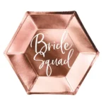 Πιάτα Bachelorette Rosegold “Bride Squad” (6τμχ)