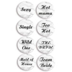 Κονκάρδες Bachelorette άσπρο-μαύρο (8τμχ)