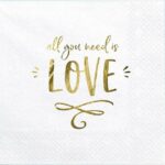Χαρτοπετσέτες λευκές “All you need is love” (20τμχ)