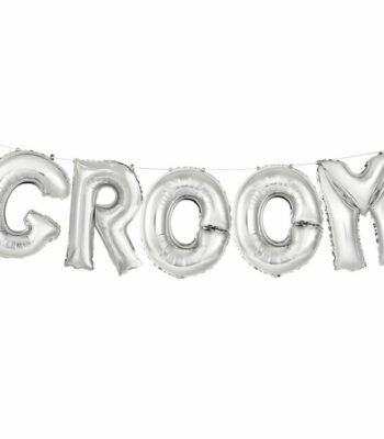 Τεράστια ασημί μπαλόνια "Groom" (5τμχ)