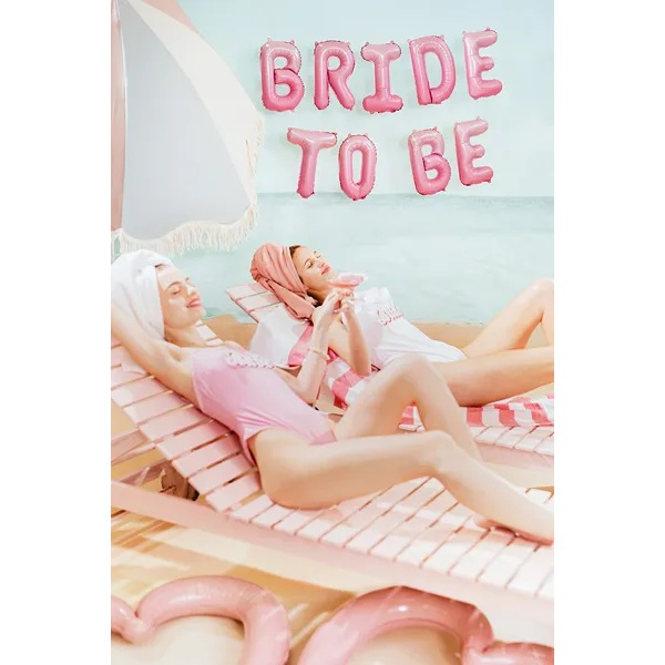 Σετ μπαλόνια "Bride to be" ροζ όμπρε (9τμχ)