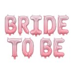 Σετ μπαλόνια "Bride to be" ροζ όμπρε (9τμχ)