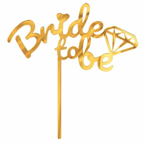 Topper τούρτας χρυσό "Bride to be"