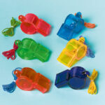 Χρωματιστές σφυρίχτρες πλαστικές (12 τμχ)