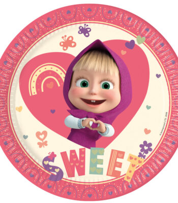 Χάρτινα πιάτα 23cm Masha Sweet Heart