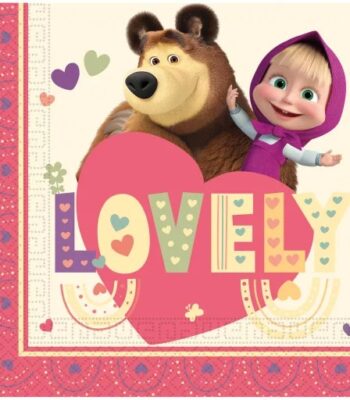 Χαρτοπετσέτες 2ply 33x33cm Masha Sweet Heart (20τμχ)