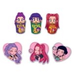 Σετ Ξύλινα Διακοσμητικά K-POP Demon Hunters – Huntrix (6 τμχ)