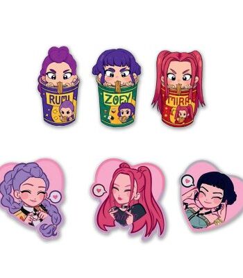 Σετ Ξύλινα Διακοσμητικά K-POP Demon Hunters – Huntrix (6 τμχ)