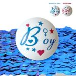Λευκή Μπάλα Gender Reveal Boy or Girl με Κομφετί